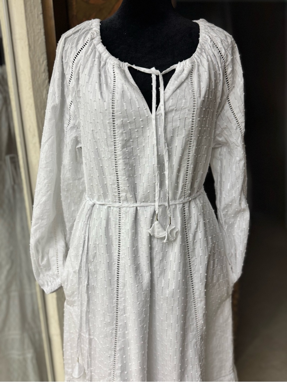 Tommy Bahama White Boho Tie-Neck Maxi Dress size XS NWT - Picture 6 of 8